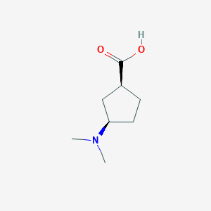 molecular formula C8H15NO2 B13584257 Rac-(1r,3s)-3-(dimethylamino)cyclopentane-1-carboxylic acid 