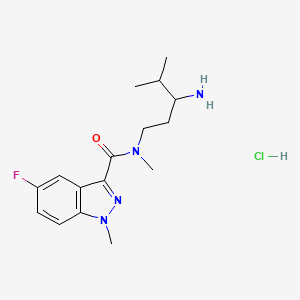 molecular formula C16H24ClFN4O B13584281 N-(3-amino-4-methylpentyl)-5-fluoro-N,1-dimethyl-1H-indazole-3-carboxamide hydrochloride 