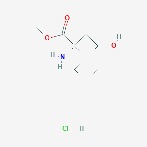 molecular formula C9H16ClNO3 B13584290 Methyl 1-amino-3-hydroxyspiro[3.3]heptane-1-carboxylate hydrochloride 