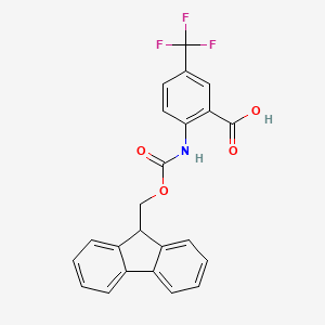 molecular formula C23H16F3NO4 B13584325 2-((((9h-Fluoren-9-yl)methoxy)carbonyl)amino)-5-(trifluoromethyl)benzoic acid 
