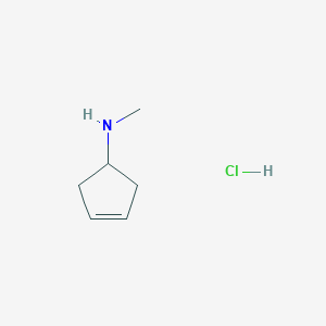 molecular formula C6H12ClN B13584364 N-methylcyclopent-3-en-1-aminehydrochloride CAS No. 1333221-05-8
