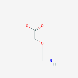 molecular formula C7H13NO3 B13584372 Methyl 2-((3-methylazetidin-3-yl)oxy)acetate 