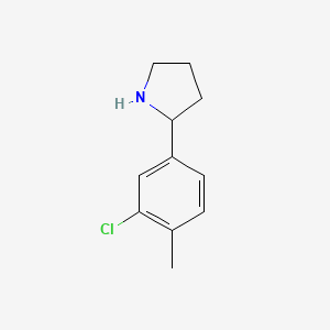 molecular formula C11H14ClN B13584377 2-(3-Chloro-4-methylphenyl)pyrrolidine 