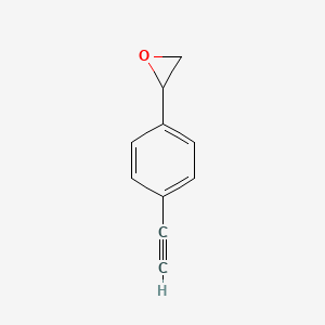 molecular formula C10H8O B13584418 2-(4-Ethynylphenyl)oxirane 
