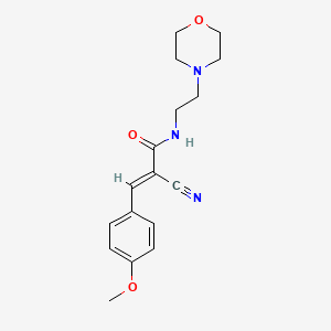 molecular formula C17H21N3O3 B13584468 (E)-2-cyano-3-(4-methoxyphenyl)-N-(2-morpholin-4-ylethyl)prop-2-enamide 