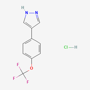 molecular formula C10H8ClF3N2O B13584478 4-[4-(trifluoromethoxy)phenyl]-1H-pyrazolehydrochloride 