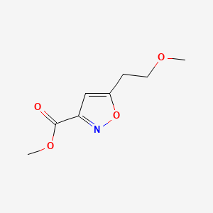molecular formula C8H11NO4 B13584516 Methyl5-(2-methoxyethyl)-1,2-oxazole-3-carboxylate 