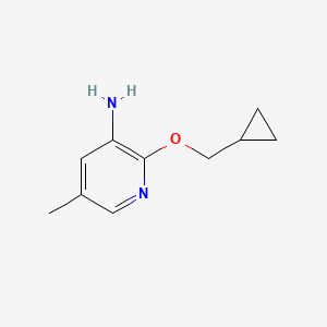 molecular formula C10H14N2O B13584523 2-(Cyclopropylmethoxy)-5-methylpyridin-3-amine 
