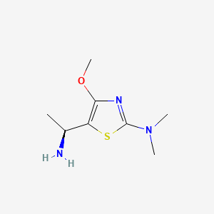 molecular formula C8H15N3OS B13584536 (S)-5-(1-Aminoethyl)-4-methoxy-N,N-dimethylthiazol-2-amine 