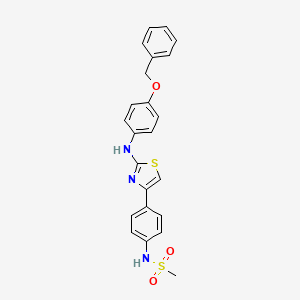 molecular formula C23H21N3O3S2 B13584590 N-[4-(2-{[4-(benzyloxy)phenyl]amino}-1,3-thiazol-4-yl)phenyl]methanesulfonamide 