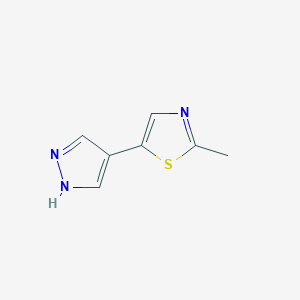 molecular formula C7H7N3S B13584594 2-Methyl-5-(1H-pyrazol-4-yl)thiazole 