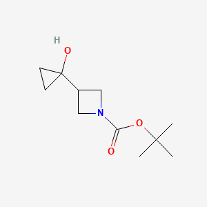molecular formula C11H19NO3 B13584647 Tert-butyl3-(1-hydroxycyclopropyl)azetidine-1-carboxylate 