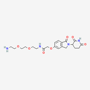 molecular formula C21H28N4O7 B13584650 N-{2-[2-(2-aminoethoxy)ethoxy]ethyl}-2-{[2-(2,6-dioxopiperidin-3-yl)-1-oxo-2,3-dihydro-1H-isoindol-5-yl]oxy}acetamide 