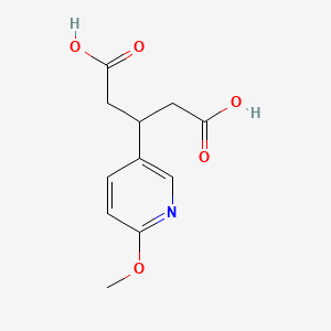 molecular formula C11H13NO5 B13584655 3-(6-Methoxypyridin-3-yl)pentanedioic acid 