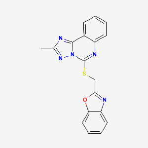 molecular formula C18H13N5OS B13584692 2-[({2-Methyl-[1,2,4]triazolo[1,5-c]quinazolin-5-yl}sulfanyl)methyl]-1,3-benzoxazole 
