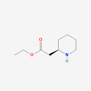 molecular formula C9H17NO2 B13584711 (R)-Ethyl 2-(piperidin-2-yl)acetate 