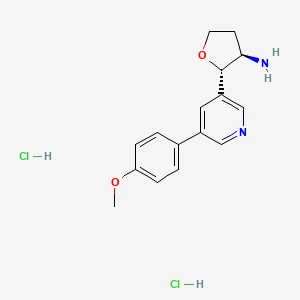 molecular formula C16H20Cl2N2O2 B13584718 rac-(2R,3S)-2-[5-(4-methoxyphenyl)pyridin-3-yl]oxolan-3-aminedihydrochloride,trans 
