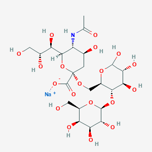 sodium;(2S,4S,5R,6R)-5-acetamido-4-hydroxy-6-[(1R,2R)-1,2,3-trihydroxypropyl]-2-[[(2R,3S,4R,5R)-4,5,6-trihydroxy-3-[(2S,3R,4S,5R,6R)-3,4,5-trihydroxy-6-(hydroxymethyl)oxan-2-yl]oxyoxan-2-yl]methoxy]oxane-2-carboxylate