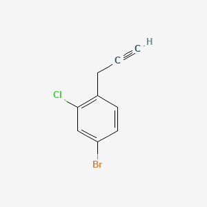 molecular formula C9H6BrCl B13584771 4-Bromo-2-chloro-1-(prop-2-yn-1-yl)benzene 