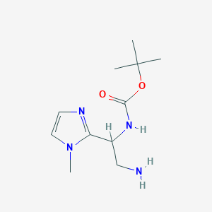 molecular formula C11H20N4O2 B13584801 tert-butylN-[2-amino-1-(1-methyl-1H-imidazol-2-yl)ethyl]carbamate CAS No. 918144-52-2