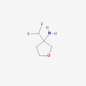 molecular formula C5H9F2NO B13584849 3-(Difluoromethyl)oxolan-3-amine 
