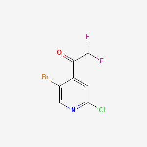 molecular formula C7H3BrClF2NO B13584850 1-(5-Bromo-2-chloropyridin-4-yl)-2,2-difluoroethanone 