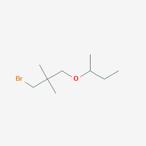 molecular formula C9H19BrO B13584857 2-(3-Bromo-2,2-dimethylpropoxy)butane 