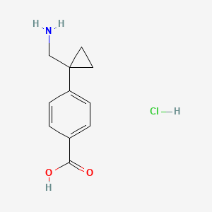 molecular formula C11H14ClNO2 B13584863 4-[1-(Aminomethyl)cyclopropyl]benzoicacidhydrochloride 