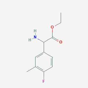 molecular formula C11H14FNO2 B13584901 Ethyl 2-amino-2-(4-fluoro-3-methylphenyl)acetate 