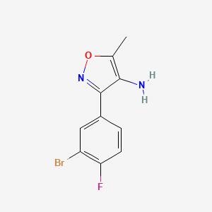 molecular formula C10H8BrFN2O B13584955 3-(3-Bromo-4-fluorophenyl)-5-methyl-1,2-oxazol-4-amine 