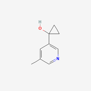 molecular formula C9H11NO B13584979 1-(5-Methylpyridin-3-yl)cyclopropan-1-ol 