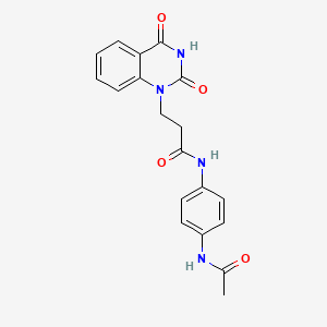 molecular formula C19H18N4O4 B13585004 3-(2,4-dioxo-1,2,3,4-tetrahydroquinazolin-1-yl)-N-(4-acetamidophenyl)propanamide 