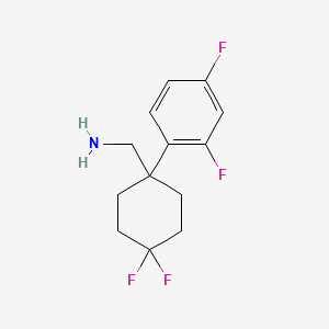 molecular formula C13H15F4N B13585026 [1-(2,4-Difluorophenyl)-4,4-difluorocyclohexyl]methanamine 