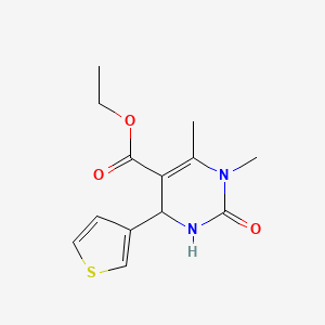 molecular formula C13H16N2O3S B13585089 Ethyl 1,6-dimethyl-2-oxo-4-(thiophen-3-yl)-1,2,3,4-tetrahydropyrimidine-5-carboxylate 