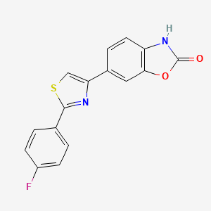 molecular formula C16H9FN2O2S B13585110 6-[2-(4-Fluorophenyl)-1,3-thiazol-4-yl]-2,3-dihydro-1,3-benzoxazol-2-one 