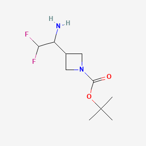 molecular formula C10H18F2N2O2 B13585115 Tert-butyl3-(1-amino-2,2-difluoroethyl)azetidine-1-carboxylate 