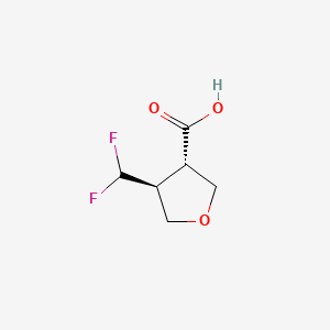 molecular formula C6H8F2O3 B13585121 rac-(3R,4R)-4-(difluoromethyl)oxolane-3-carboxylicacid,trans 