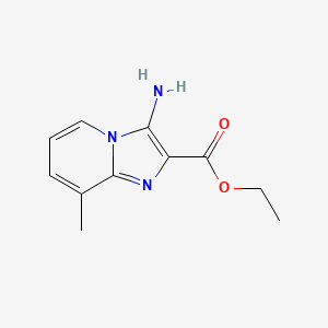 molecular formula C11H13N3O2 B13585156 Ethyl3-amino-8-methylimidazo[1,2-a]pyridine-2-carboxylate 