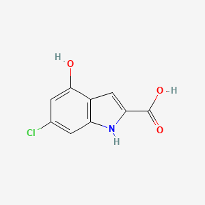 molecular formula C9H6ClNO3 B13585167 6-chloro-4-hydroxy-1H-indole-2-carboxylicacid 