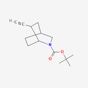 molecular formula C14H21NO2 B13585175 tert-butyl6-ethynyl-2-azabicyclo[2.2.2]octane-2-carboxylate,Mixtureofdiastereomers 
