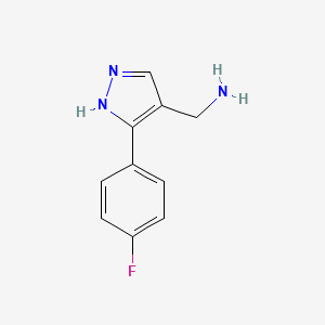 molecular formula C10H10FN3 B1358519 (3-(4-Fluorophenyl)-1H-pyrazol-4-yl)methanamine CAS No. 1015846-17-9