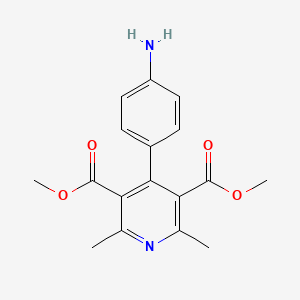 molecular formula C17H18N2O4 B1358521 4-(4-氨基苯基)-2,6-二甲基吡啶-3,5-二甲酸二甲酯 CAS No. 887407-34-3