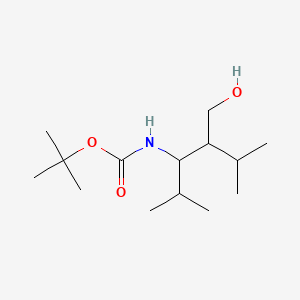 molecular formula C14H29NO3 B13585299 tert-butyl N-[1-hydroxy-4-methyl-2-(propan-2-yl)pentan-3-yl]carbamate 