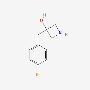 molecular formula C10H12BrNO B13585312 3-(4-Bromobenzyl)azetidin-3-ol 