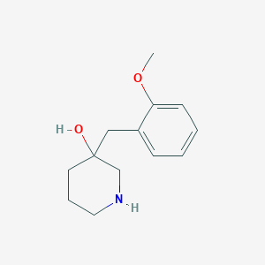 molecular formula C13H19NO2 B13585319 3-(2-Methoxybenzyl)piperidin-3-ol 