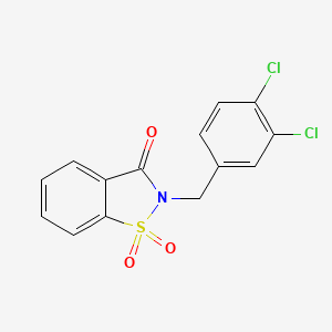 molecular formula C14H9Cl2NO3S B13585326 2-[(3,4-Dichlorophenyl)methyl]-2,3-dihydro-1lambda6,2-benzothiazole-1,1,3-trione 