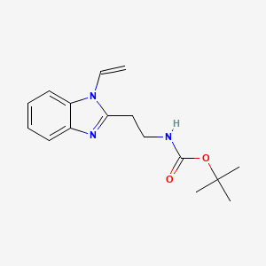 molecular formula C16H21N3O2 B13585346 tert-butylN-[2-(1-ethenyl-1H-1,3-benzodiazol-2-yl)ethyl]carbamate 