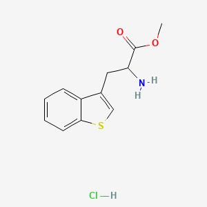 molecular formula C12H14ClNO2S B13585359 Methyl2-amino-3-(1-benzothiophen-3-yl)propanoatehydrochloride 