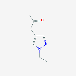 molecular formula C8H12N2O B13585365 1-(1-ethyl-1H-pyrazol-4-yl)propan-2-one 