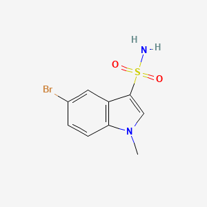 molecular formula C9H9BrN2O2S B13585443 5-bromo-1-methyl-1H-indole-3-sulfonamide 